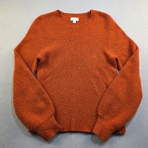 J.Crew Extra-Soft Ribbed Sweater Womens Small Burnt Orange Crew Neck Long Sleeve